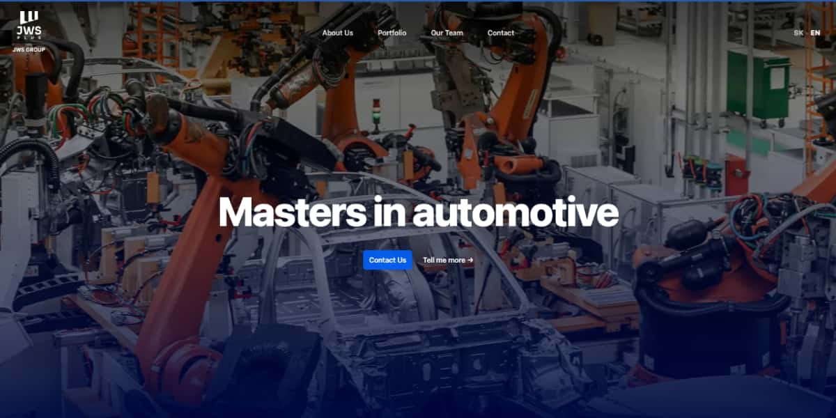JWS website homepage, designed and built by Jan Duras