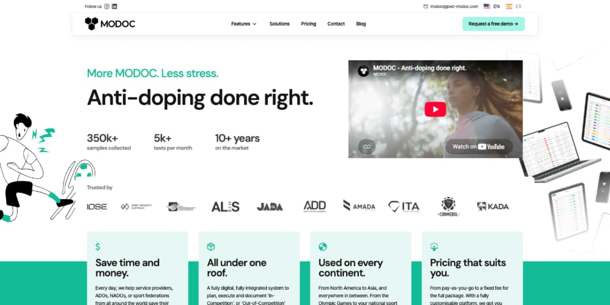 MODOC website homepage, designed and built by Jan Duras
