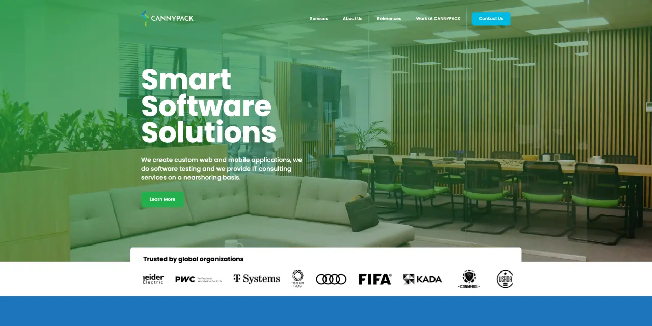 CANNYPACK website homepage, designed and built by Jan Duras