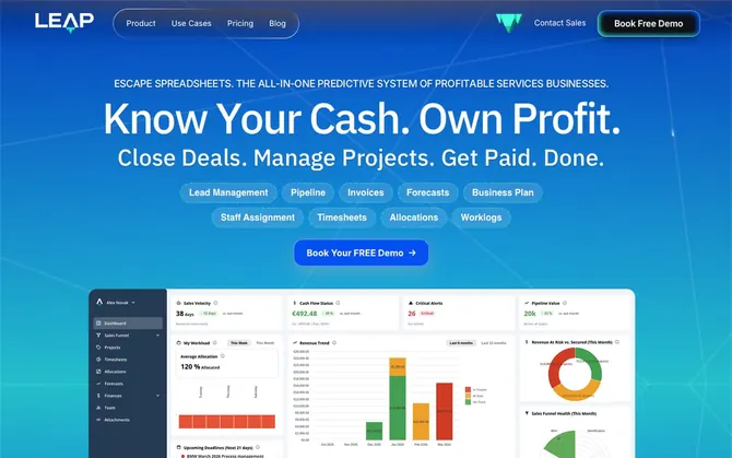 LEAP ERP website preview